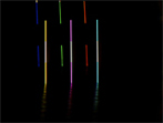   <strong><em>Virtual Color Tubes</em></strong> / 2011
		Blick durchs Prisma auf die fragmentierten Spektren. © Ingo Nussbaumer 