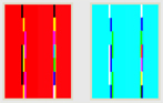 Ingo Nussbaumer, zusammengestellte Beispiele aus der Loopserie:<em> <strong>Farbverrückung  und Farbvereinigung</strong></em>. © Ingo Nussbaumer